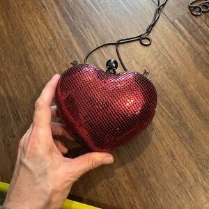 Elegant Heart-Shaped Clutch in Dazzling Red VALENTINE'S DAY purse!